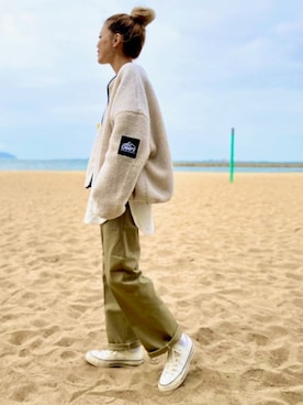 「CAMP7（キャンプセブン）のアイテム（その他アウター）」を使った、えりー👻さん（レディース・173cm）の秋コーディネート