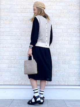 「アイテム（シャツワンピース、ブラック系）」を使った、えりー👻さん（レディース・173cm）の秋コーディネート