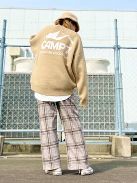 「Levi's（リーバイス）のアイテム（帽子）」を使った、えりー👻さん（レディース・173cm）の冬コーディネート