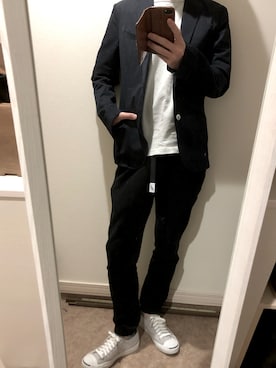 「ADAM ET ROPE'（アダムエロペ）のアイテム（スウェットパンツ）」を使った、NOBさん（メンズ・169cm）の夏コーディネート