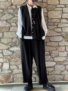 「Ellno Loset（エルノロゼット）のアイテム（ベスト）」を使った、kuma6s24さん（メンズ・184cm）の春コーディネート