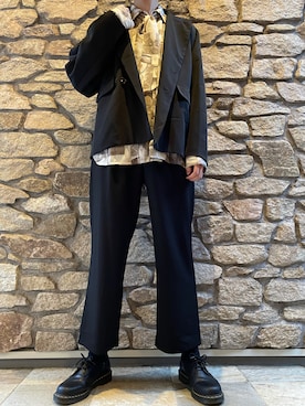 「Ellno Loset（エルノロゼット）のアイテム（スラックス）」を使った、kuma6s24さん（メンズ・184cm）の春コーディネート