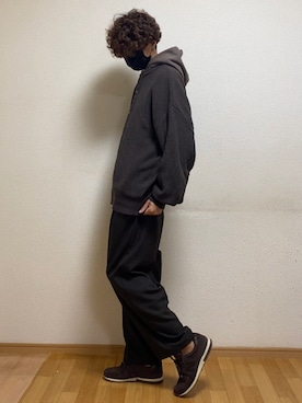 「アイテム（カーディガン/ボレロ、ブラウン系）」を使った、sietakeさん（メンズ・181cm）の秋コーディネート