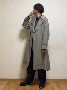 「EMMA  CLOTHES」｜「アイテム（トレンチコート）」を使った、sietakeさん（メンズ・181cm）の冬コーディネート