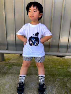 「TOMMY HILFIGER（トミーヒルフィガー）のアイテム（帽子）」を使った、mayume0114さん（キッズ・100cm）の夏コーディネート