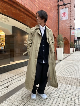 「秋トレンド2021」｜「アイテム（トレンチコート）」を使った、Toru tanakaさん（メンズ・171cm）の秋コーディネート