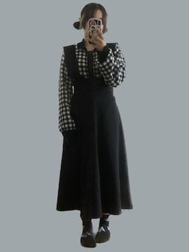 「アイテム（サロペット/オーバーオール）」を使った、⸜🌻⸝‍*ゆ.⸜🌷︎⸝‍さん（レディース・150cm）の秋コーディネート