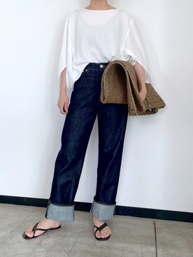 「ドルマンスリーブ」｜「アイテム（その他）」を使った、hanaさん（レディース・160cm）の夏コーディネート