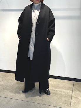 「オーバーシャツ」｜「アイテム（ジャケット/アウター）」を使った、hanaさん（レディース・160cm）の冬コーディネート