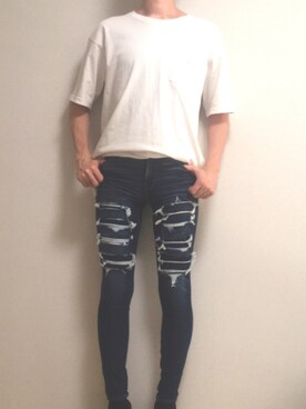 American Eagle アメリカンイーグル のデニムパンツを使った人気ファッションコーディネート Wear