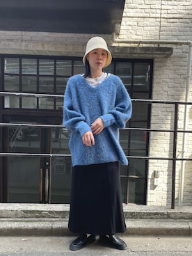 「Kastane（カスタネ）のクローシュHAT（ハット）」を使った、sakachan7さん（レディース・163cm）の夏コーディネート