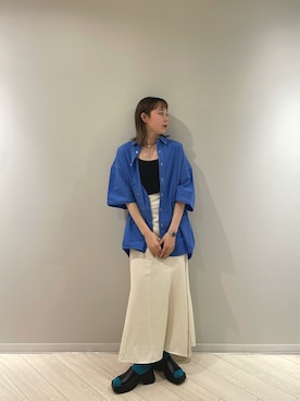 「Kastane（カスタネ）のカップ付きブラキャミ（キャミソール）」を使った、sakachan7さん（レディース・163cm）の春コーディネート