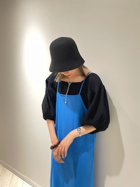 「Kastane（カスタネ）のクローシュHAT（ハット）」を使った、sakachan7さん（レディース・163cm）の夏コーディネート