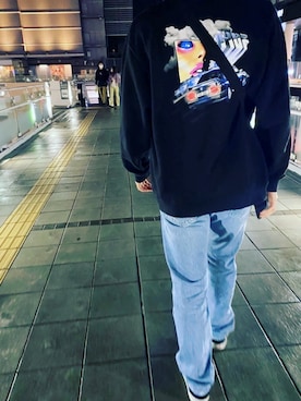 「HUF（ハフ）のアイテム（スウェット）」を使った、凌大さん（メンズ・174cm）の夏コーディネート