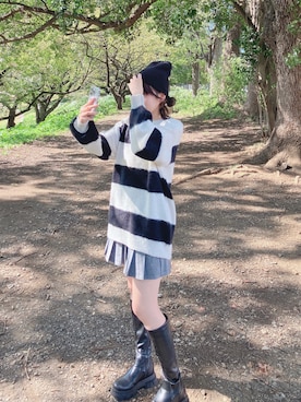 「AS KNOW AS plus（アズノゥアズプラス）のアイテム（帽子）」を使った、Miyukiさん（レディース・160cm）の冬コーディネート