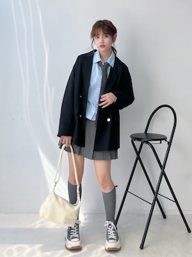 「アイテム（テーラードジャケット）」を使った、Miyukiさん（レディース・160cm）の秋コーディネート