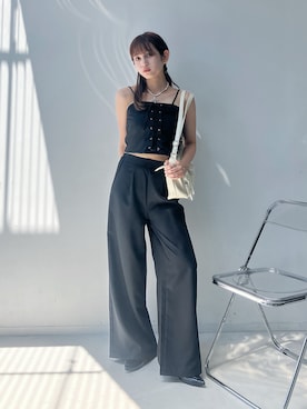 「アイテム（セットアップ）」を使った、Miyukiさん（レディース・160cm）の夏コーディネート