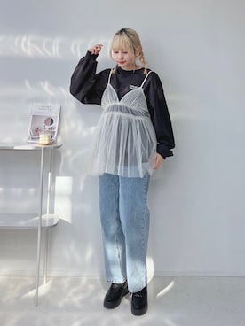 「AS KNOW AS plus（アズノゥアズプラス）のアイテム（スウェット）」を使った、Miyukiさん（レディース・160cm）の冬コーディネート