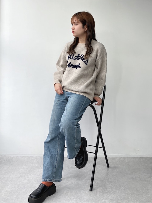 セール】◇チェーンロゴ刺繍ニットプルオーバー（ニット/セーター