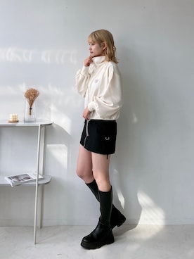 「AS KNOW AS plus（アズノゥアズプラス）のアイテム（ブルゾン）」を使った、Miyukiさん（レディース・160cm）の冬コーディネート