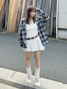「アイテム（チュニック）」を使った、Miyukiさん（レディース・160cm）の夏コーディネート