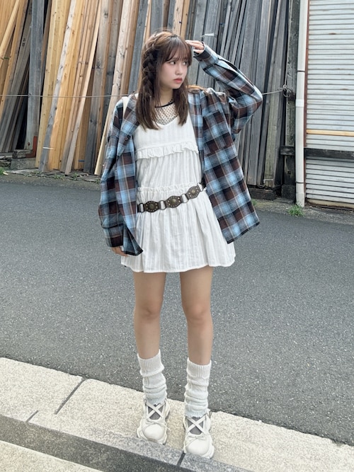 セール】☆ダブルポケット チェックビッグシャツ（シャツ/ブラウス