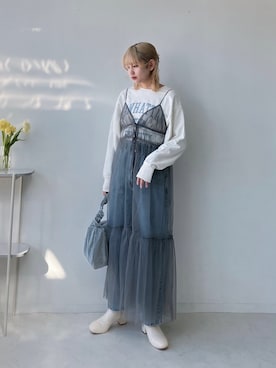 「AS KNOW AS plus（アズノゥアズプラス）のアイテム（スウェット）」を使った、Miyukiさん（レディース・160cm）の冬コーディネート