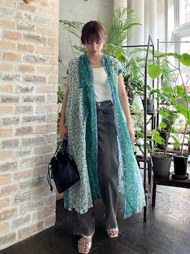 「AS KNOW AS plus（アズノゥアズプラス）のアイテム（ワンピース/ドレス）」を使った、Miyukiさん（レディース・160cm）の夏コーディネート