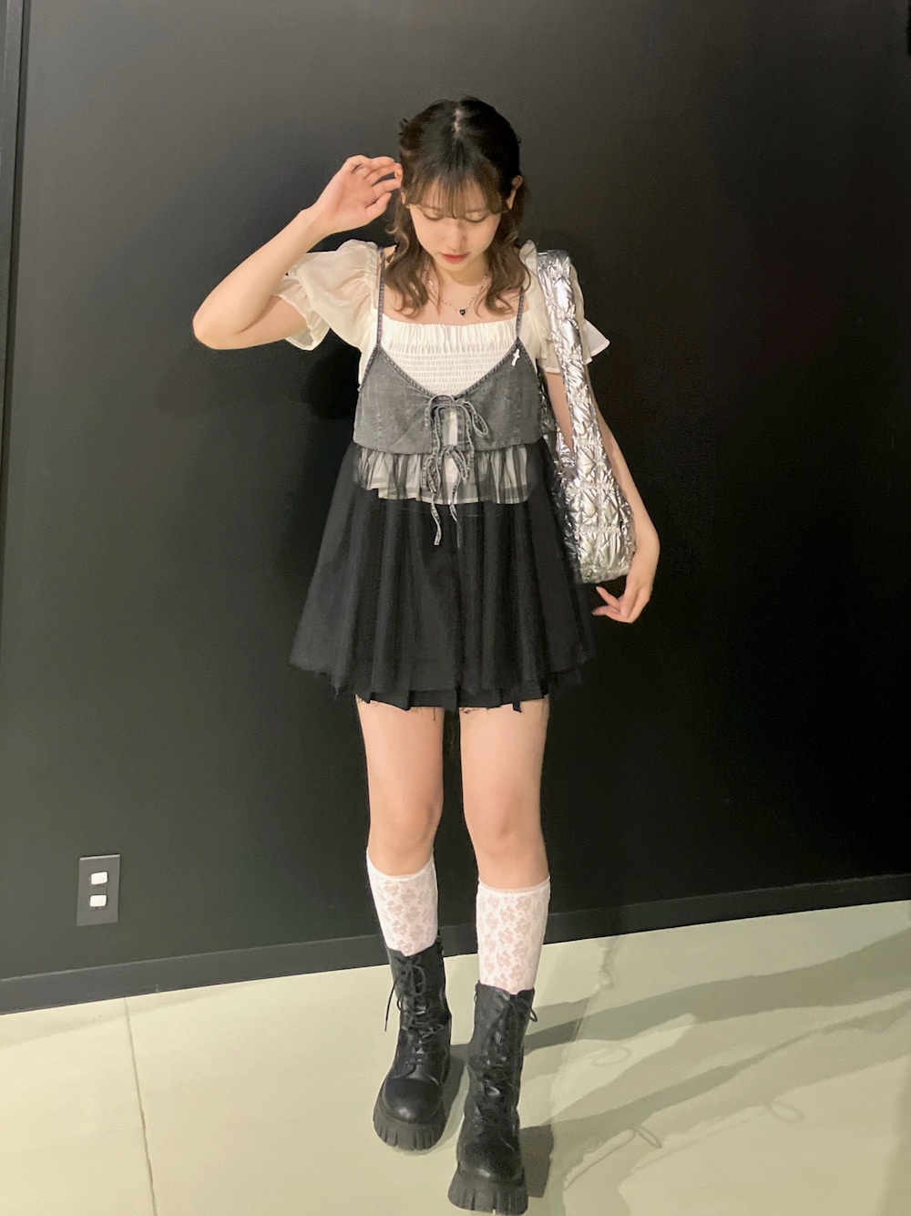 SLY（スライ）の「CUT OFF PLEATS S/SK カット オフ プリーツ