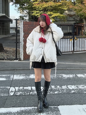 「アイテム（イヤーマフ）」を使った、Miyukiさん（レディース・160cm）の秋コーディネート