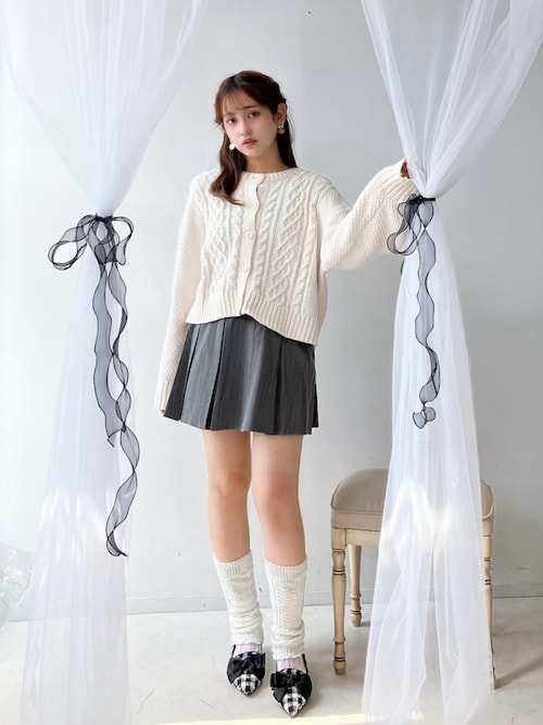 セール】♪前後着用可能 ケーブル編みモールニットプルオーバー