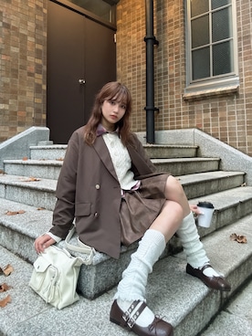 「AS KNOW AS plus（アズノゥアズプラス）のアイテム（シャツ/ブラウス）」を使った、Miyukiさん（レディース・160cm）の秋コーディネート