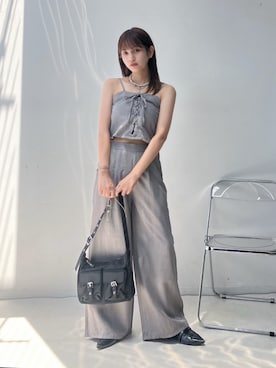「アイテム（セットアップ）」を使った、Miyukiさん（レディース・160cm）の夏コーディネート