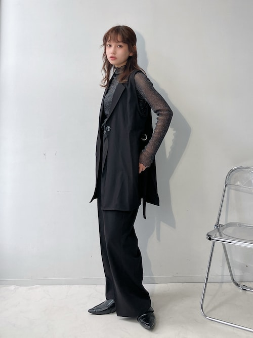 セール】♪サイドベルトベストジャケット セットアップ可能（ベスト