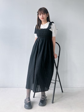 「アイテム（ポロシャツ）」を使った、Miyukiさん（レディース・160cm）の夏コーディネート