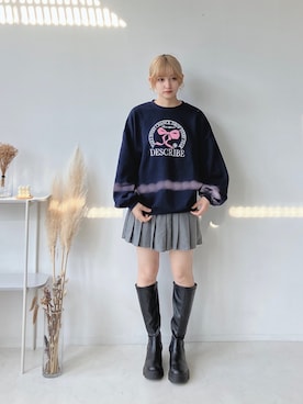「AS KNOW AS plus（アズノゥアズプラス）のアイテム（スウェット）」を使った、Miyukiさん（レディース・160cm）の冬コーディネート