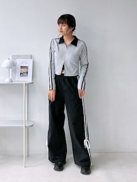 「AS KNOW AS plus（アズノゥアズプラス）のアイテム（ジャージ）」を使った、Miyukiさん（レディース・160cm）の春コーディネート
