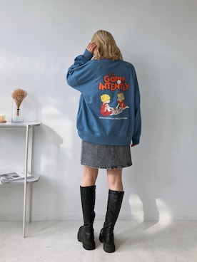 「AS KNOW AS plus（アズノゥアズプラス）のアイテム（スウェット）」を使った、Miyukiさん（レディース・160cm）の冬コーディネート