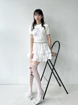 「AS KNOW AS plus（アズノゥアズプラス）のアイテム（スカート）」を使った、Miyukiさん（レディース・160cm）の夏コーディネート