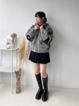 「AS KNOW AS plus（アズノゥアズプラス）のアイテム（ブルゾン）」を使った、Miyukiさん（レディース・160cm）の冬コーディネート