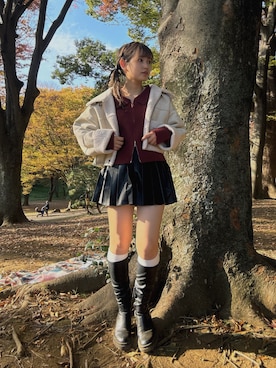 「AS KNOW AS plus（アズノゥアズプラス）のアイテム（トップス）」を使った、Miyukiさん（レディース・160cm）の冬コーディネート