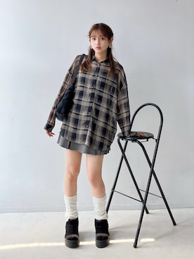 「AS KNOW AS plus（アズノゥアズプラス）の厚底ショートムートンブーツ（ブーツ）」を使った、Miyukiさん（レディース・160cm）の秋コーディネート