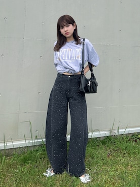 「アイテム（デニムパンツ）」を使った、Miyukiさん（レディース・160cm）の夏コーディネート