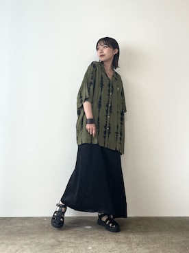 「HUF（ハフ）のアイテム」を使った、Hinata.さん（レディース・156cm）の夏コーディネート