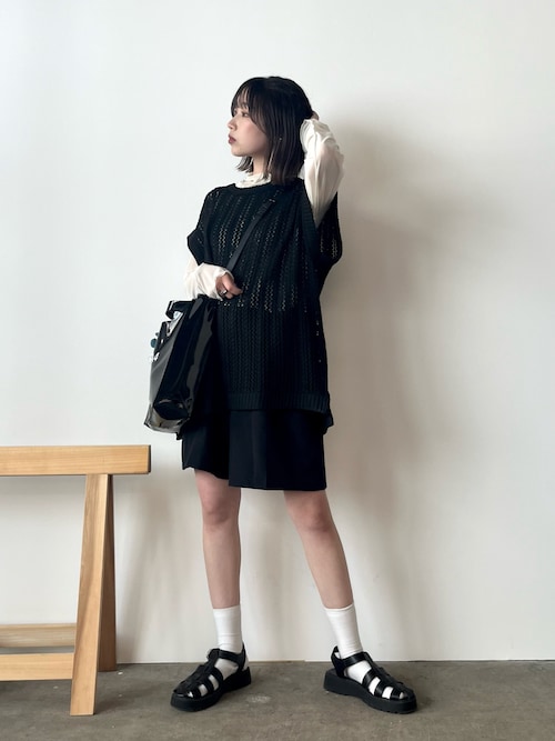 ROOP TOKYO ベスト ジレ 透かし編みベスト オーバーサイズ ROOP TOKYO ベスト ジレ 透かし編みベスト オーバーサイズ