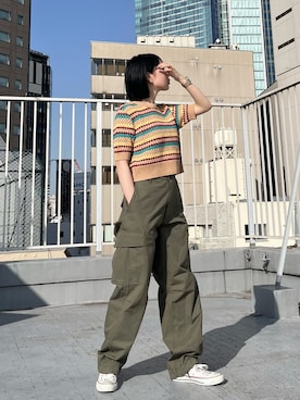 「CURRENTAGE（カレンテージ）のアイテム」を使った、Hinata.さん（レディース・156cm）の春コーディネート