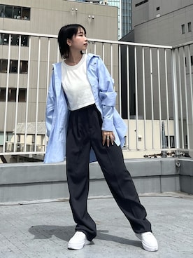 「NIKE（ナイキ）のナイキ コート ビジョン アルタ ウィメンズシューズ / Nike Court Vision Alta Women's Shoes ＜22-29cm 展開＞（スニーカー）」を使った、Hinata.さん（レディース・156cm）の春コーディネート