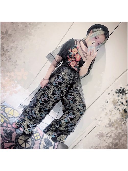 &ellecy 綸子チャイナパンツ &ellecy 綸子チャイナパンツ &ellecy 綸子チャイナパンツ