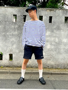 「ハンチング」｜「アイテム（その他シューズ）」を使った、まさとさん（メンズ・165cm）の夏コーディネート