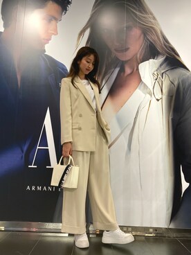 「armaniexchange」｜「アイテム（スラックス）」を使った、naobeさん（レディース・169cm）の夏コーディネート